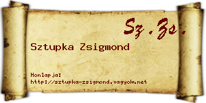Sztupka Zsigmond névjegykártya